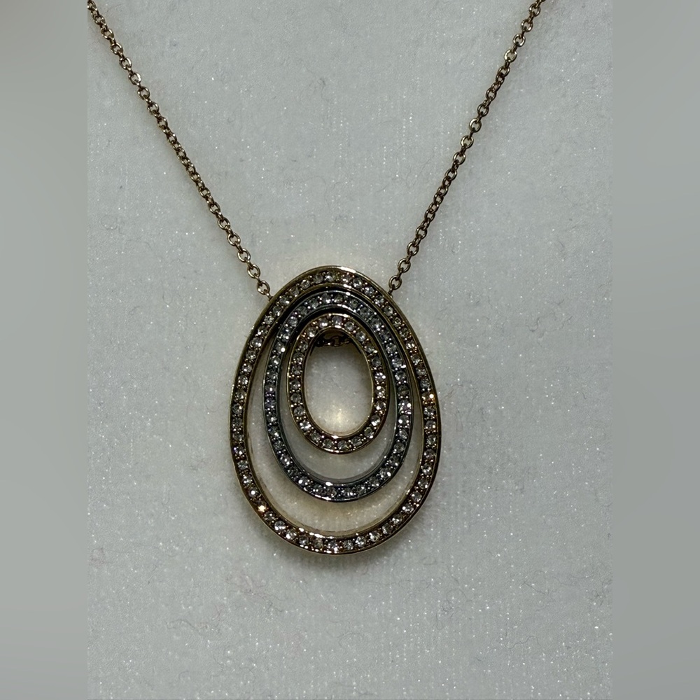 Lia Sophia Gold and Silver Asymmetrical Pendant Necklace
